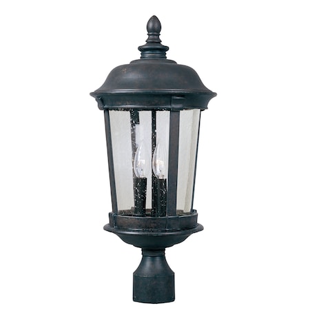 Maxim Lighting Dover DC 3-Light 12" Wide Bronze Outdoor Pole/Post Mount 3022CDBZ